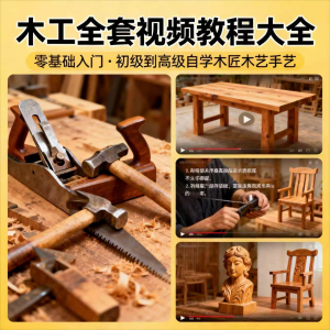 木工教程 木工 木匠 木艺 手艺 零基础入门学习初级到高级全套视频教程-闲鱼虚拟仓