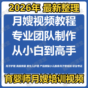 育婴师月嫂培训课程 护理教程 新生儿 孕产妇康复教学 坐月子餐-闲鱼虚拟仓