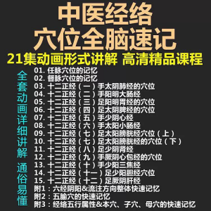 中医经络穴位全脑速记 视频教学 快速记忆 动画形象 加深记忆 课程教程-闲鱼虚拟仓