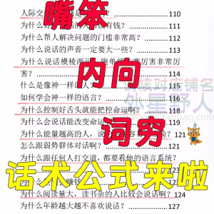 饭局必备话术 即兴演讲 职场人际沟通 话术技巧人性口才大师说话表达万能公式-闲鱼虚拟仓