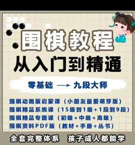 围棋教程 零基础 儿童视频课 少儿 动画 启蒙 围棋入门 系统电子资料课程-闲鱼虚拟仓