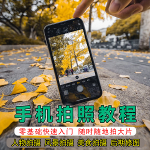手机摄影教程 拍摄拍照课程 从入门到精通技巧人像修图剪辑亲子风景-闲鱼虚拟仓