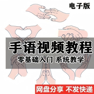手语教程 教学视频 手语 哑语 聋哑人 零基础入门自学课程国际通用-闲鱼虚拟仓
