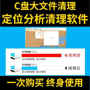 C盘清理电脑系统盘 磁盘 硬盘 垃圾清理工具 软件 大文件 系统软件 D瘦身-闲鱼虚拟仓