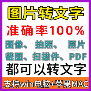 一键图片转文字 拍照扫描件转Word文档 Excel表格提取助手-闲鱼虚拟仓