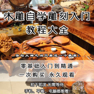 木雕自学雕刻 入门教程 木匠制作 diy手工技术 玉石学习 视频教学课程-闲鱼虚拟仓