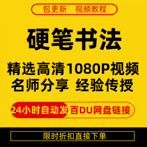 硬笔书法 视频教程 全套自学教程 零基础课程 在线培训新手全集-闲鱼虚拟仓