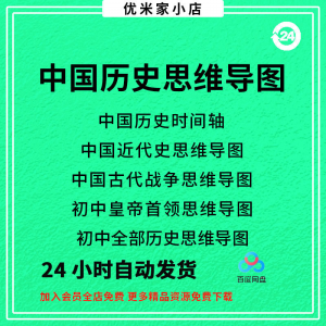 中国思维导图初中朝代近代史时间轴皇帝战争电子版资料图-闲鱼虚拟仓