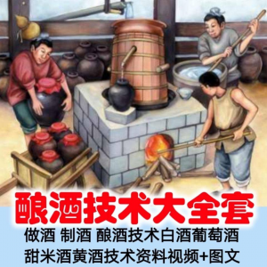 土法做酒 制酒 酿酒造酒技术 白酒葡萄酒 甜米酒 黄酒 资料视频+图文-闲鱼虚拟仓