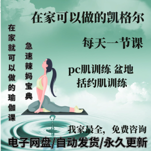 凯格尔 pc肌运动锻炼 视频教程 新手自学 零基础入门 精通教学课程全集-闲鱼虚拟仓