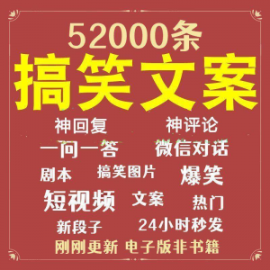 搞笑幽默爆笑段子 文案 剧本 脱口秀 聊天对话 语录 视频高质量素材大全-闲鱼虚拟仓