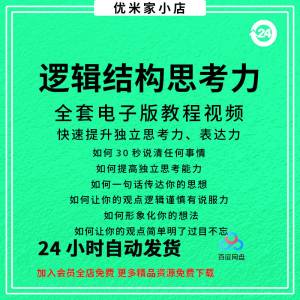 结构化逻辑思维能力课程 训练视频 课程表达清晰思维逻辑说服力教程资料-闲鱼虚拟仓