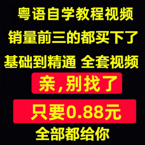 粤语视频教程教学培训课程在线自学广东话零基础入门到精通教网课-闲鱼虚拟仓