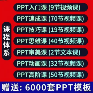 PPT视频教程 ppt模板 ppt动画 ppt制作 幻灯制作动画演示文稿Office办公软件入门到高阶课程-闲鱼虚拟仓