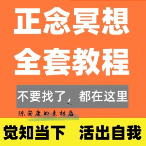 新正念冥想教程 睡眠音频 音乐调整 情绪压力 感恩静心 瑜伽 冥想 疗愈课-闲鱼虚拟仓