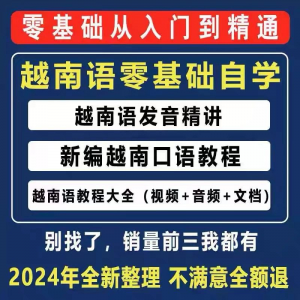 越南语 越南话 视频教程 零基础越语言 小语种 日常口语 自学习资料课程-闲鱼虚拟仓