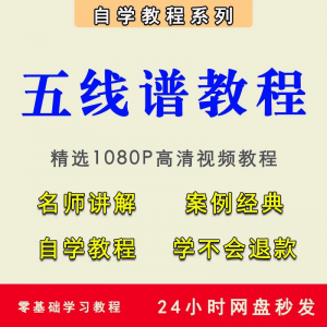 五线谱 视频教程 教学培训课程 在线自学 儿童零基础从入门到精通教程-闲鱼虚拟仓