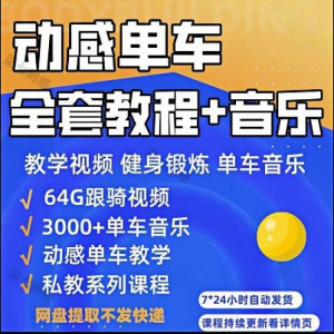 花式动感单车教程 骑行 音乐 有氧操 燃脂 操塑形课-闲鱼虚拟仓