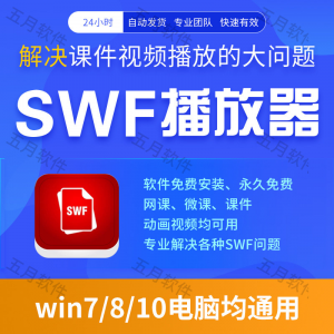 swf播放器工具 swf视频格式 播放软件 本地视频文件 播放进度条可拖动-闲鱼虚拟仓