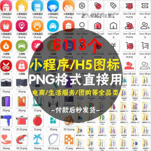 常用图标 PNG格式 简约 各行业常用UI小图标 模板 设计 小程序 图案 素材-闲鱼虚拟仓
