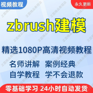 zbrush建模教程 新手学习 小白自学 零基础入门 精通教学课程全集-闲鱼虚拟仓