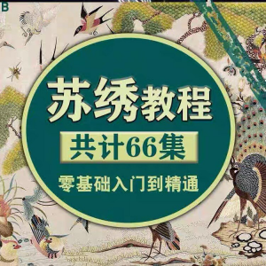 苏绣教程 苏绣 入门到精通教学视频苏绣全套课程-闲鱼虚拟仓
