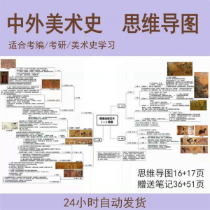 中国美术史思维导图 外国美术史   思维导图 美术作品艺术设计考编考研-闲鱼虚拟仓